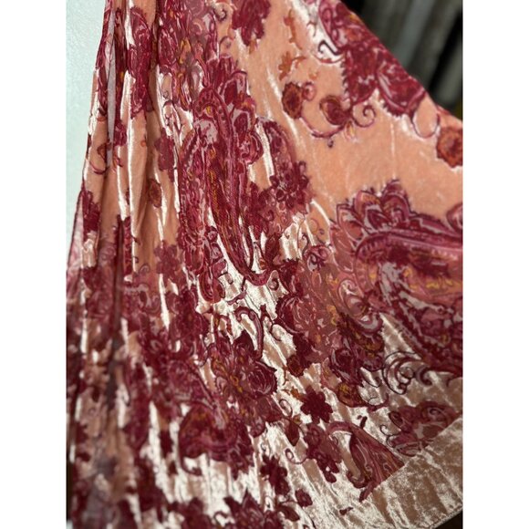 NEW Torrid Velvet Burnout Pink Red Whimsy Goth Fairy Kimono Cardigan Shawl Sheer - Picture 10 of 16